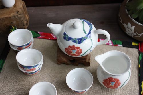 梦中莲釉下五彩手绘茶壶茶具 功夫茶具 茶杯】价格,厂家,图片,茶具