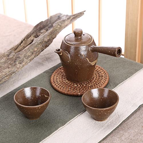 仿古窑变茶具柴烧陶瓷一壶二杯创意养生批发独特茶具厂家**产.